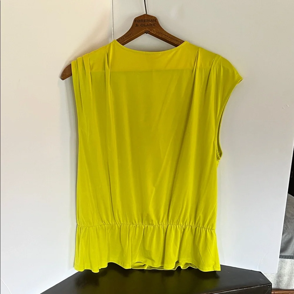 Worthington Bright Yellow Sleeveless Wrap-Style Blouse - Picture 5 of 5
